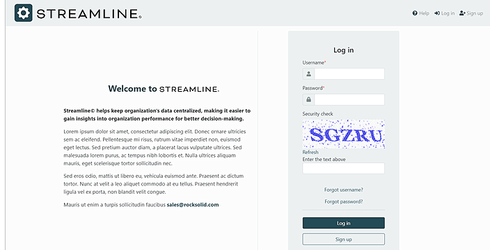 Home page for streamline FOIA request manager.
